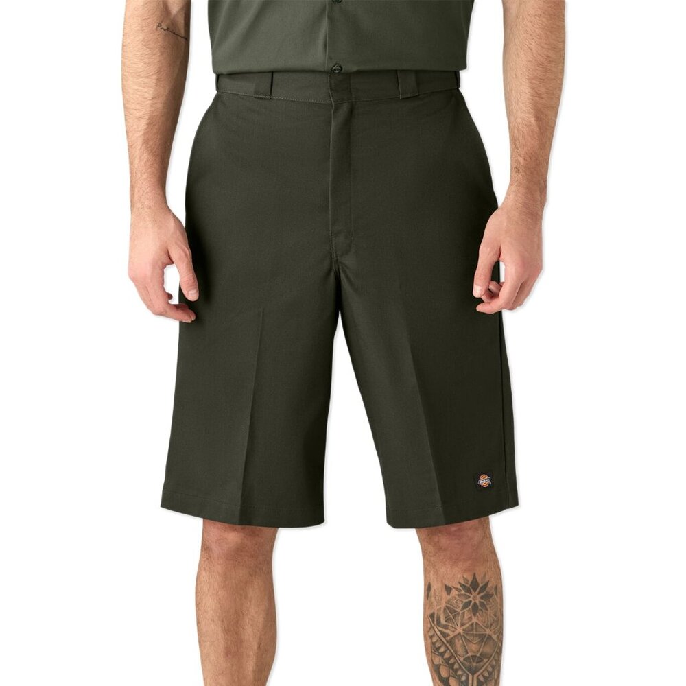 Industrial Loose Fit Multi-Use Pocket Shorts - Khaki Green Mens Size 36 Dickies